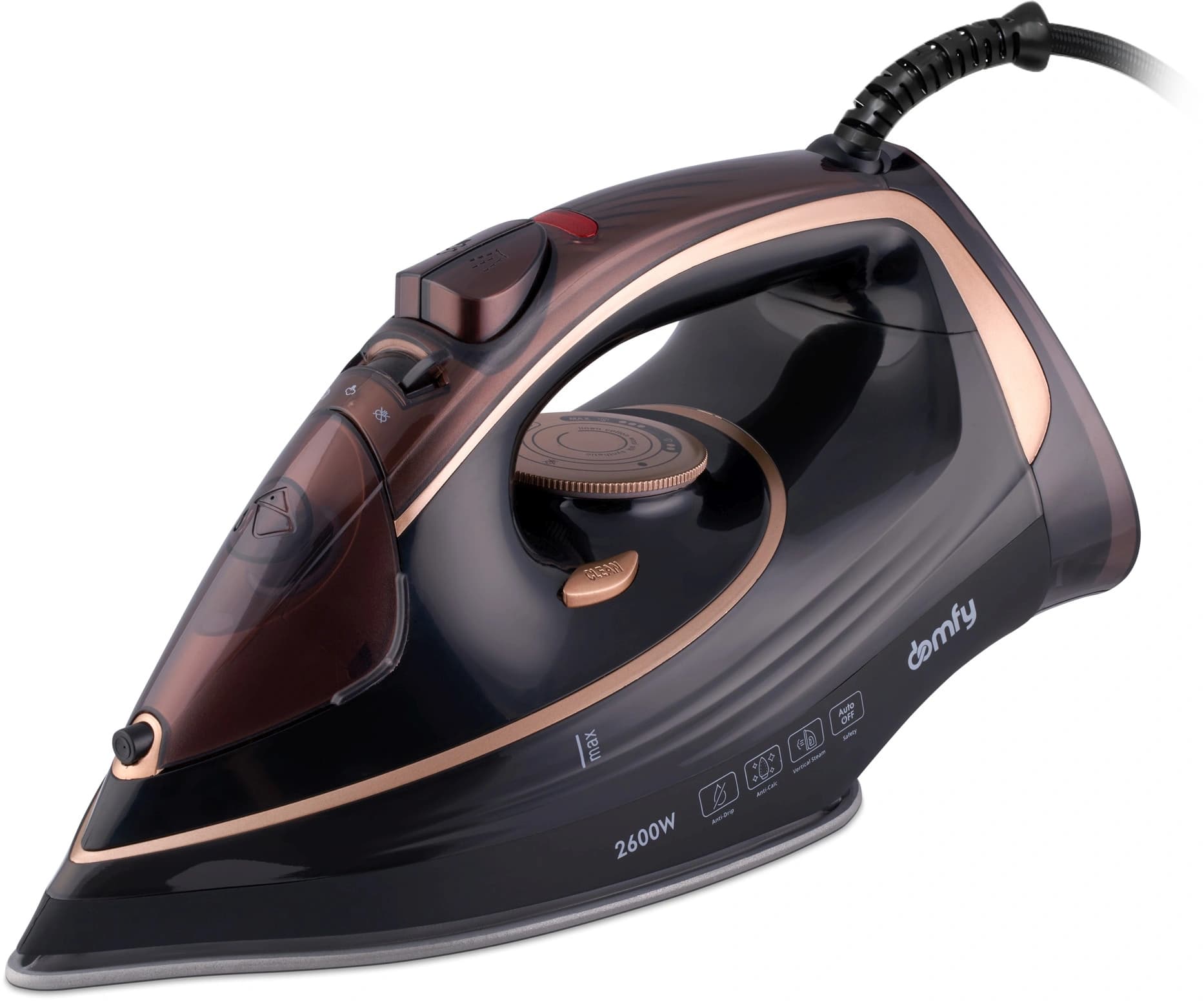 Утюг Domfy DSC-EI605 2600Вт черный/золотистый