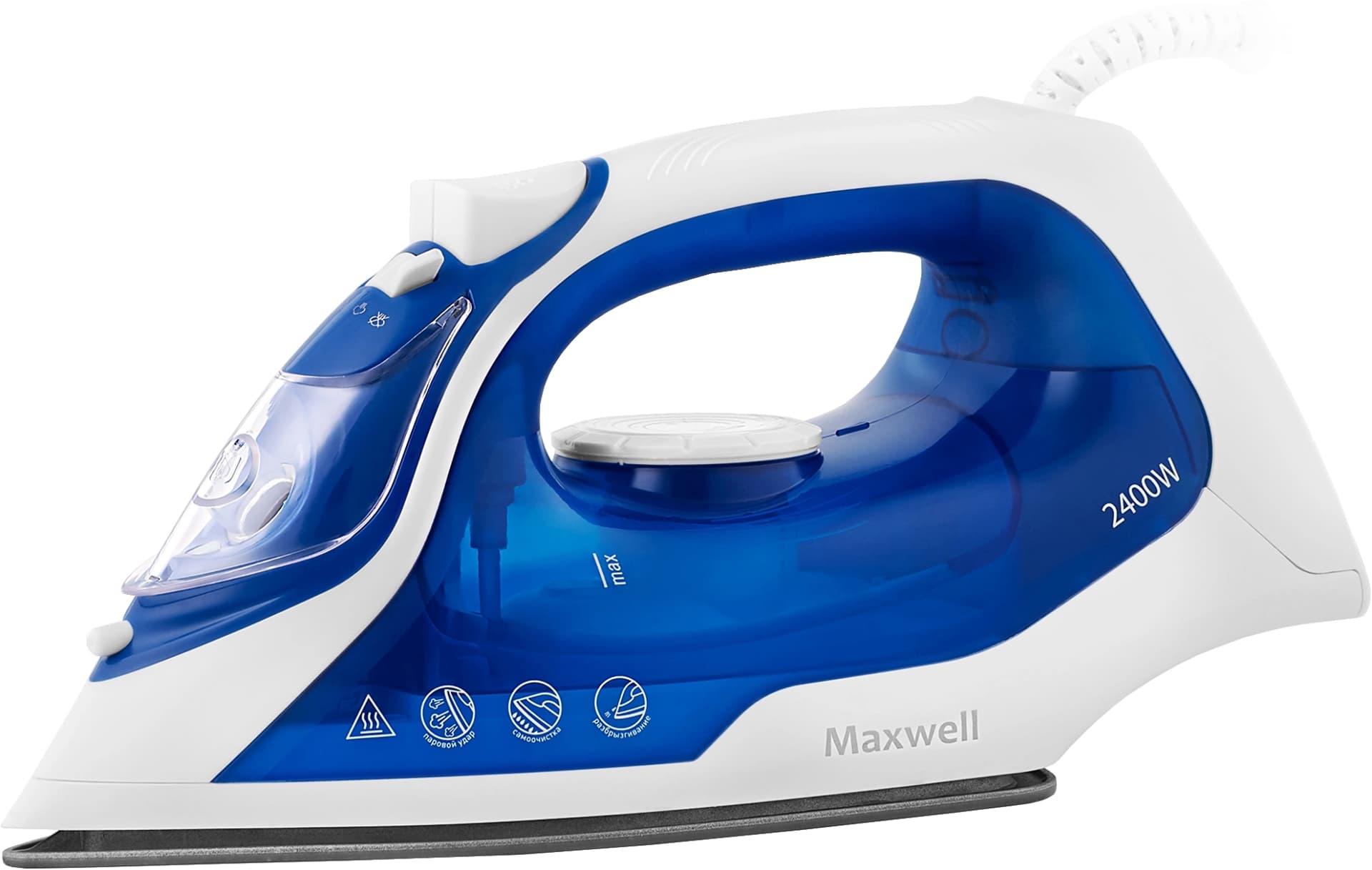 Утюг Maxwell MW-3007 белый/синий
