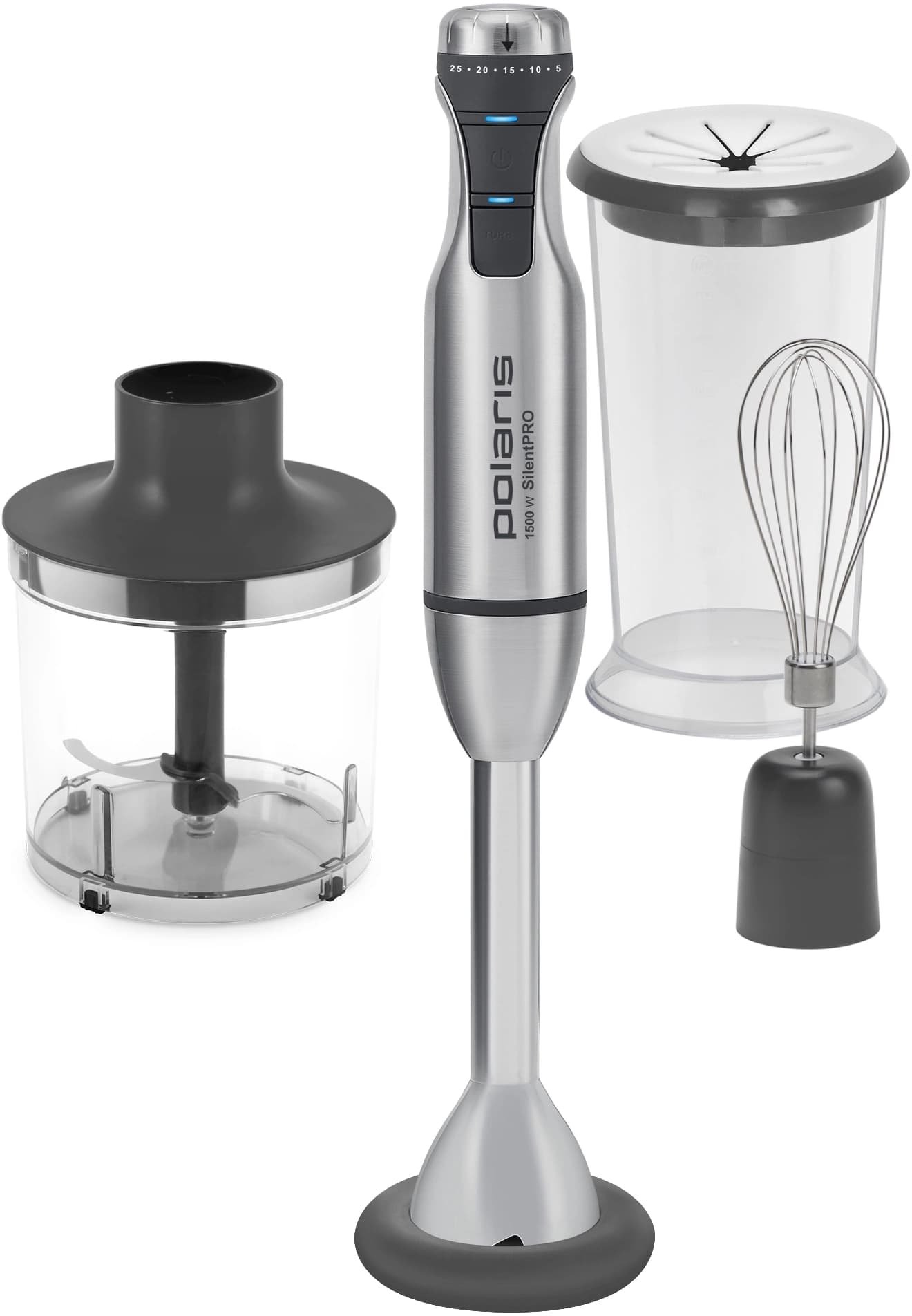 Блендер погружной Polaris PHB 1591L Silent нержавеющая сталь