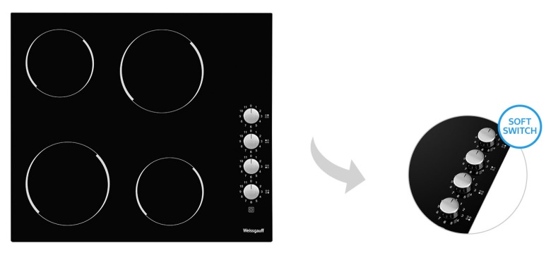 Электрическая варочная панель WEISSGAUFF HV 640 BK Электрическая варочная панель WEISSGAUFF HV 640 BK