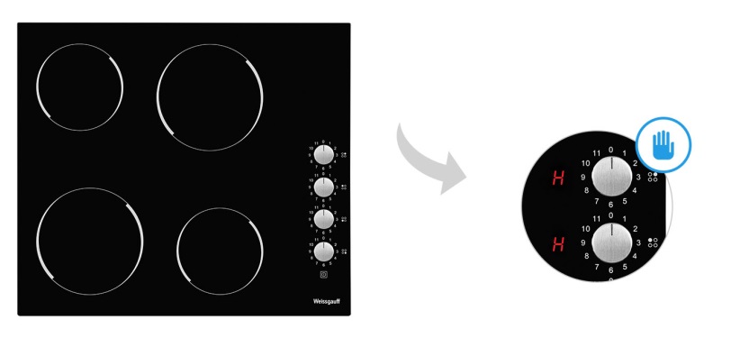 Электрическая варочная панель WEISSGAUFF HV 640 BK Электрическая варочная панель WEISSGAUFF HV 640 BK