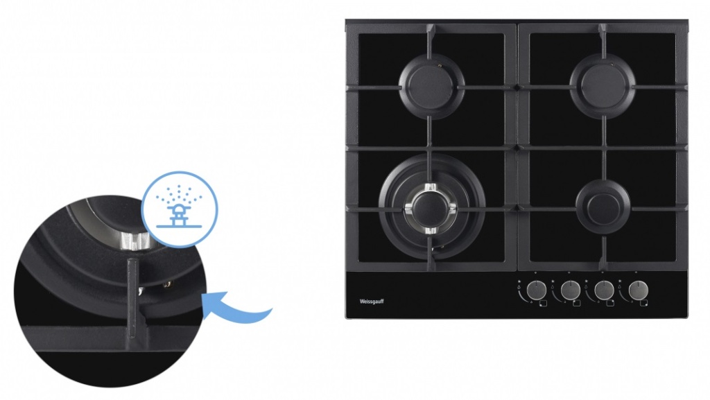 Газовая варочная панель WEISSGAUFF HGG 641 BGh