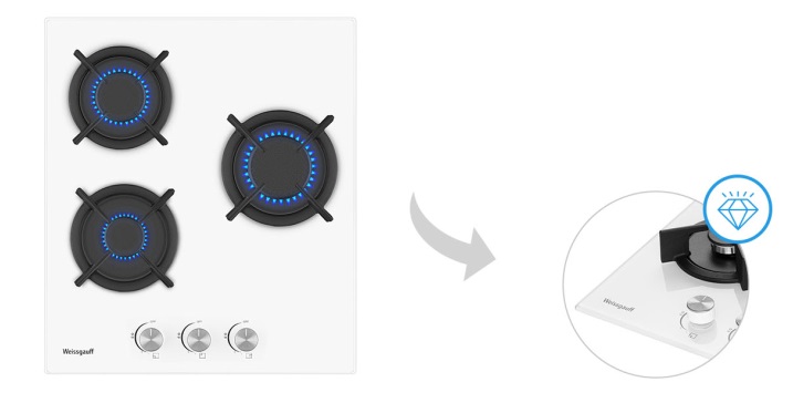 Газовая варочная панель WEISSGAUFF HG 430 WGV Газовая варочная панель WEISSGAUFF HG 430 WGV