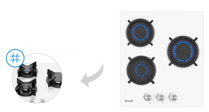 Газовая варочная панель WEISSGAUFF HG 430 WGV Газовая варочная панель WEISSGAUFF HG 430 WGV