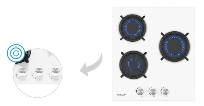 Газовая варочная панель WEISSGAUFF HG 430 WGV Газовая варочная панель WEISSGAUFF HG 430 WGV