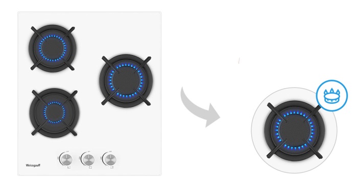 Газовая варочная панель WEISSGAUFF HG 430 WGH Газовая варочная панель WEISSGAUFF HG 430 WGH