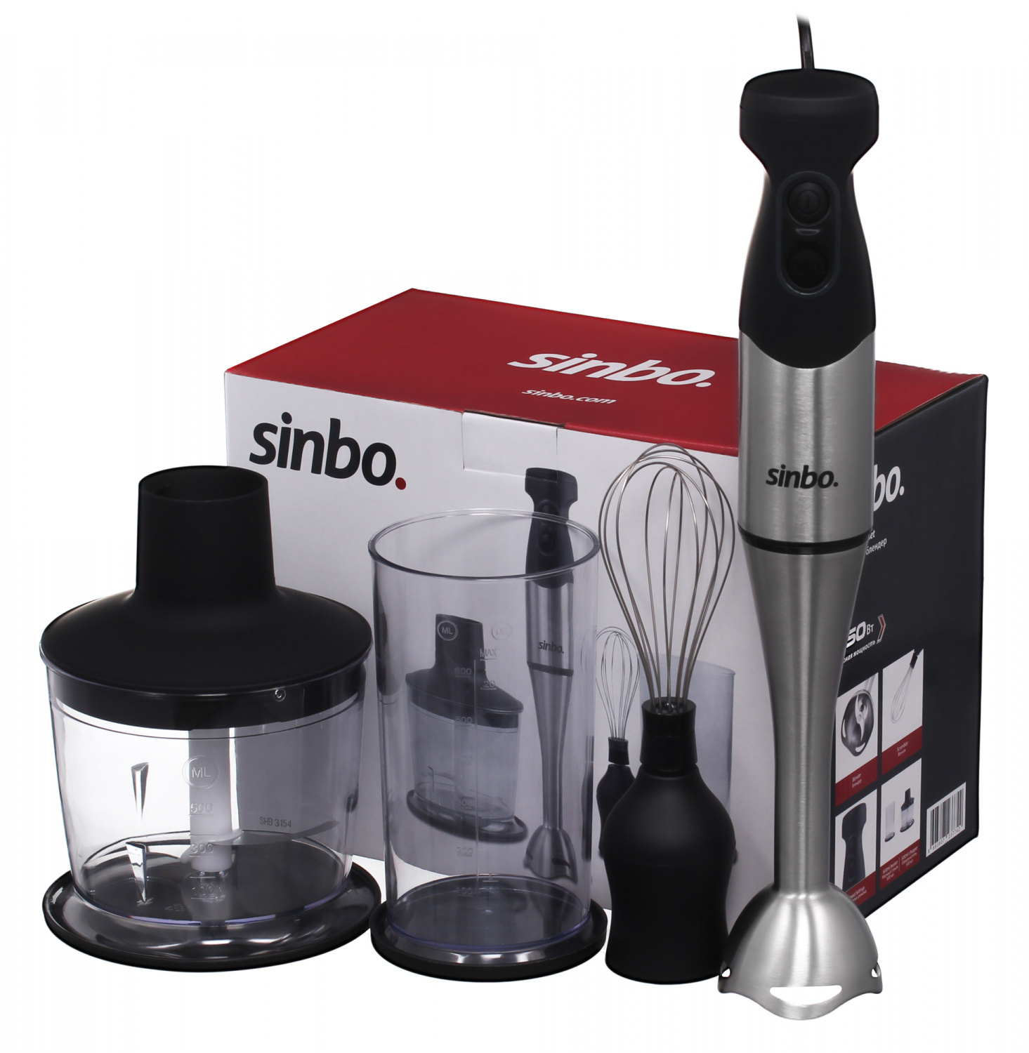 Блендер погружной Sinbo SHB 3154 850Вт нержавеющая сталь/черный, фото 11