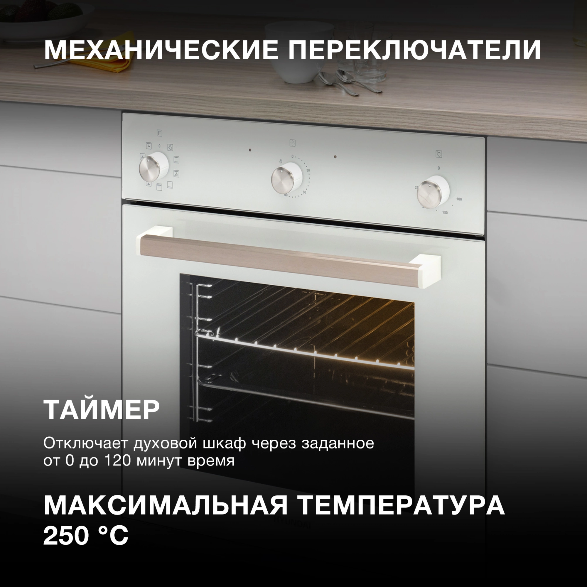 Духовой шкаф Электрический Hyundai 6009.03 WG, фото 22