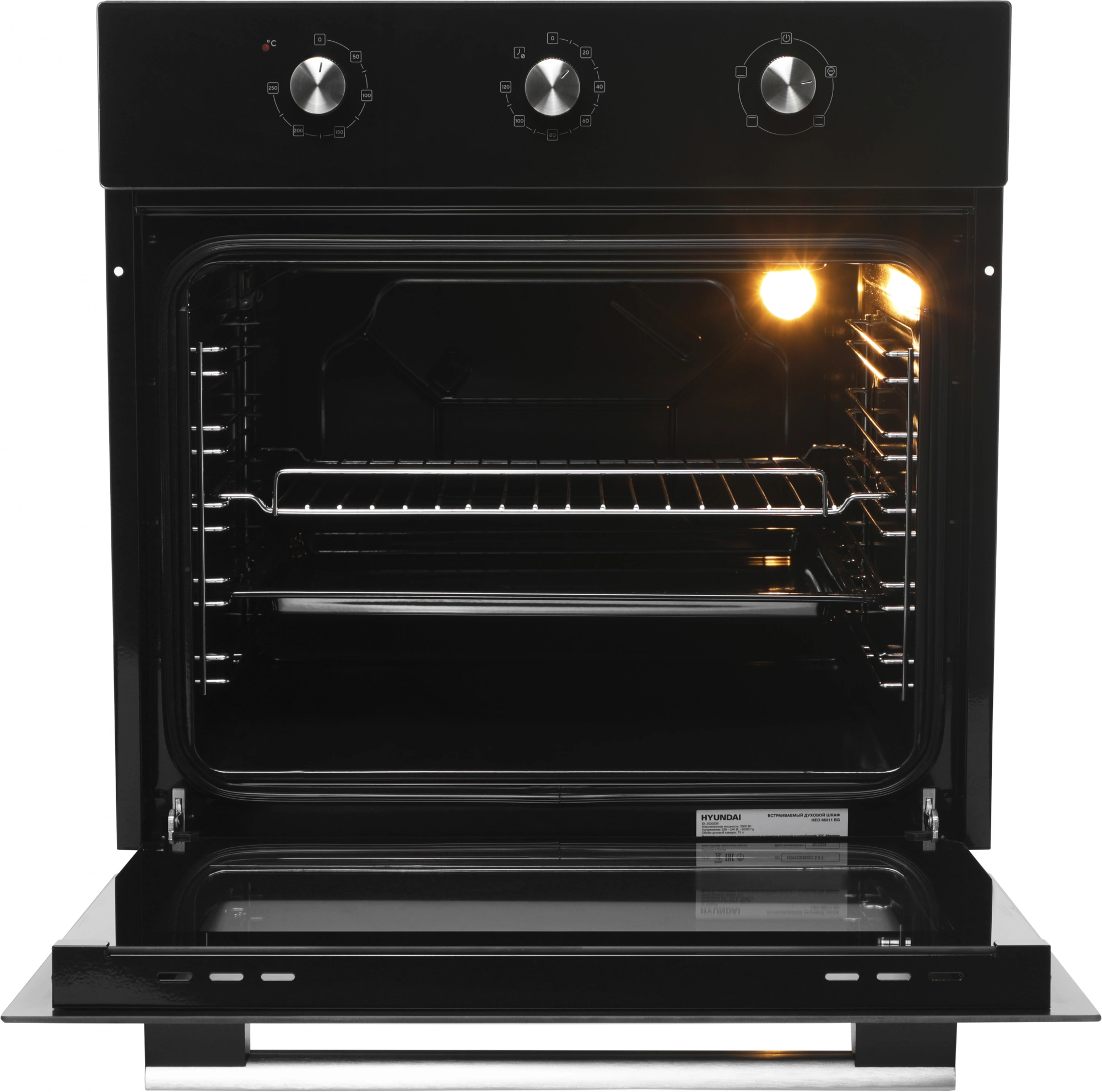 Духовой шкаф Электрический Hyundai HEO 66311 BG, фото 3