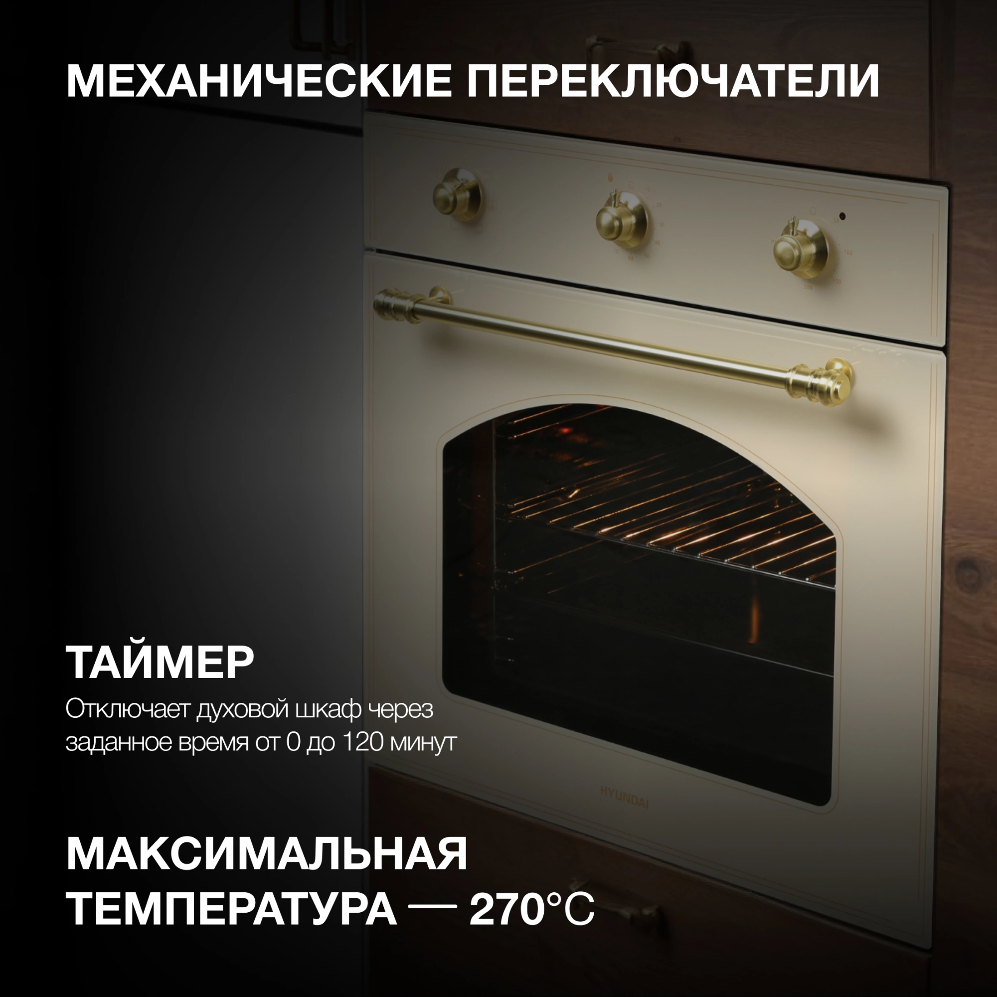 Духовой шкаф Электрический Hyundai HEO 6634 BE, фото 23