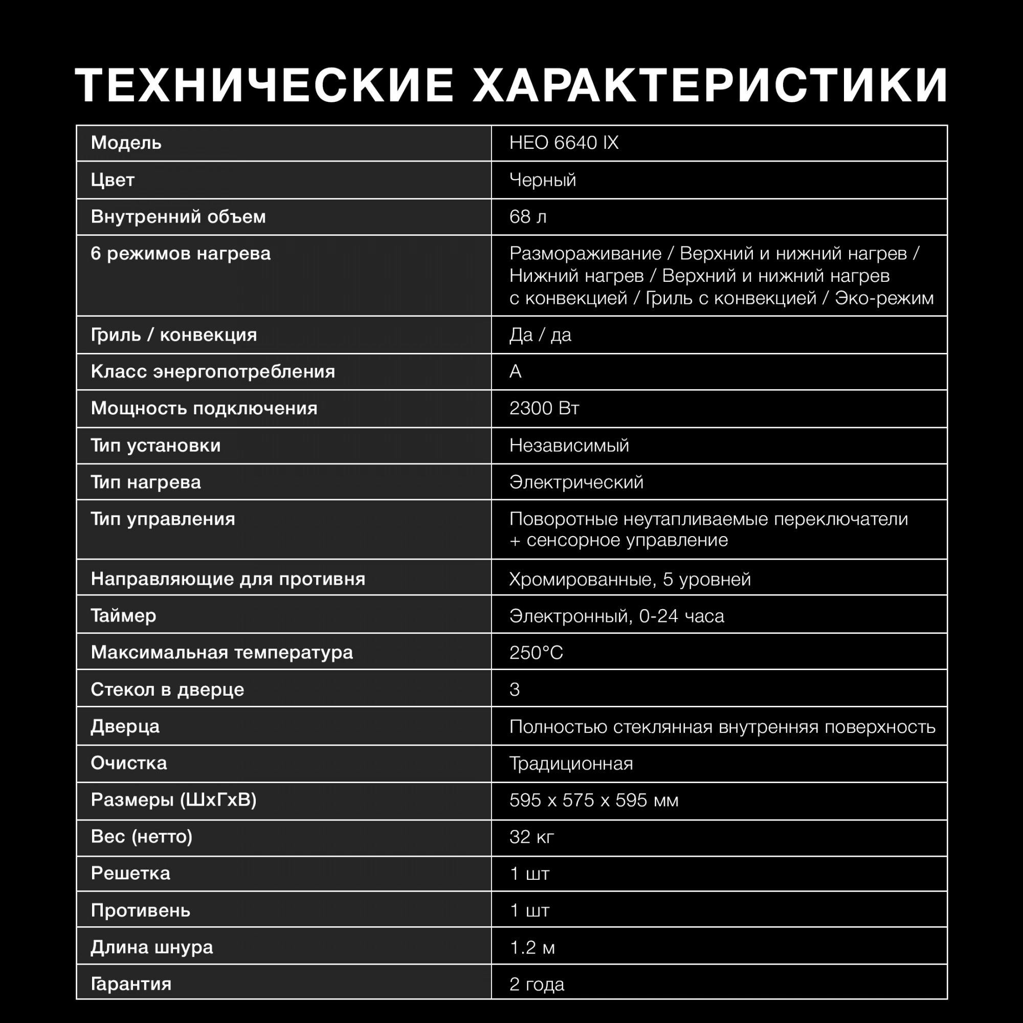 Духовой шкаф Электрический Hyundai HEO 6640 IX, фото 18