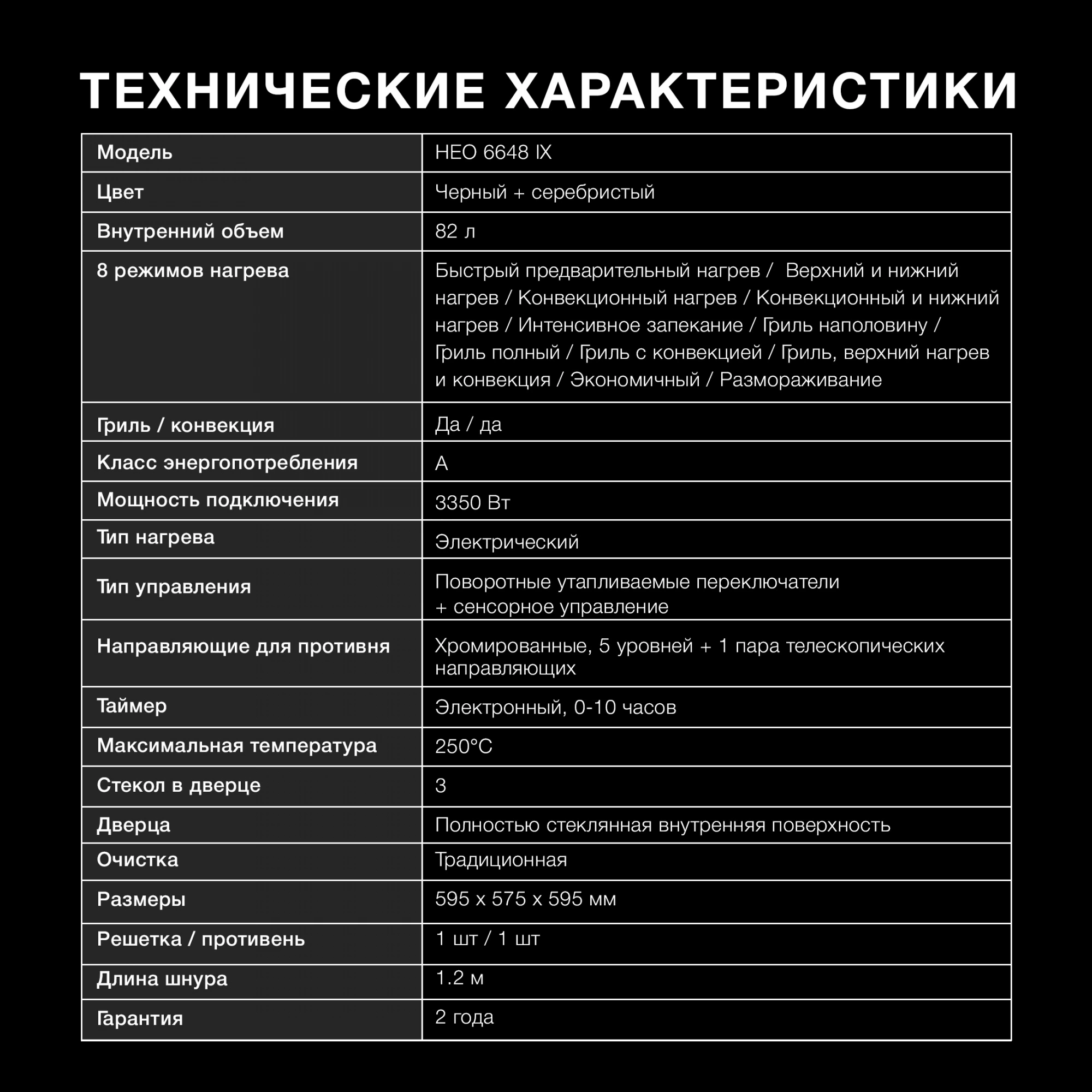 Духовой шкаф Электрический Hyundai HEO 6648 IX, превью предыдущего фото