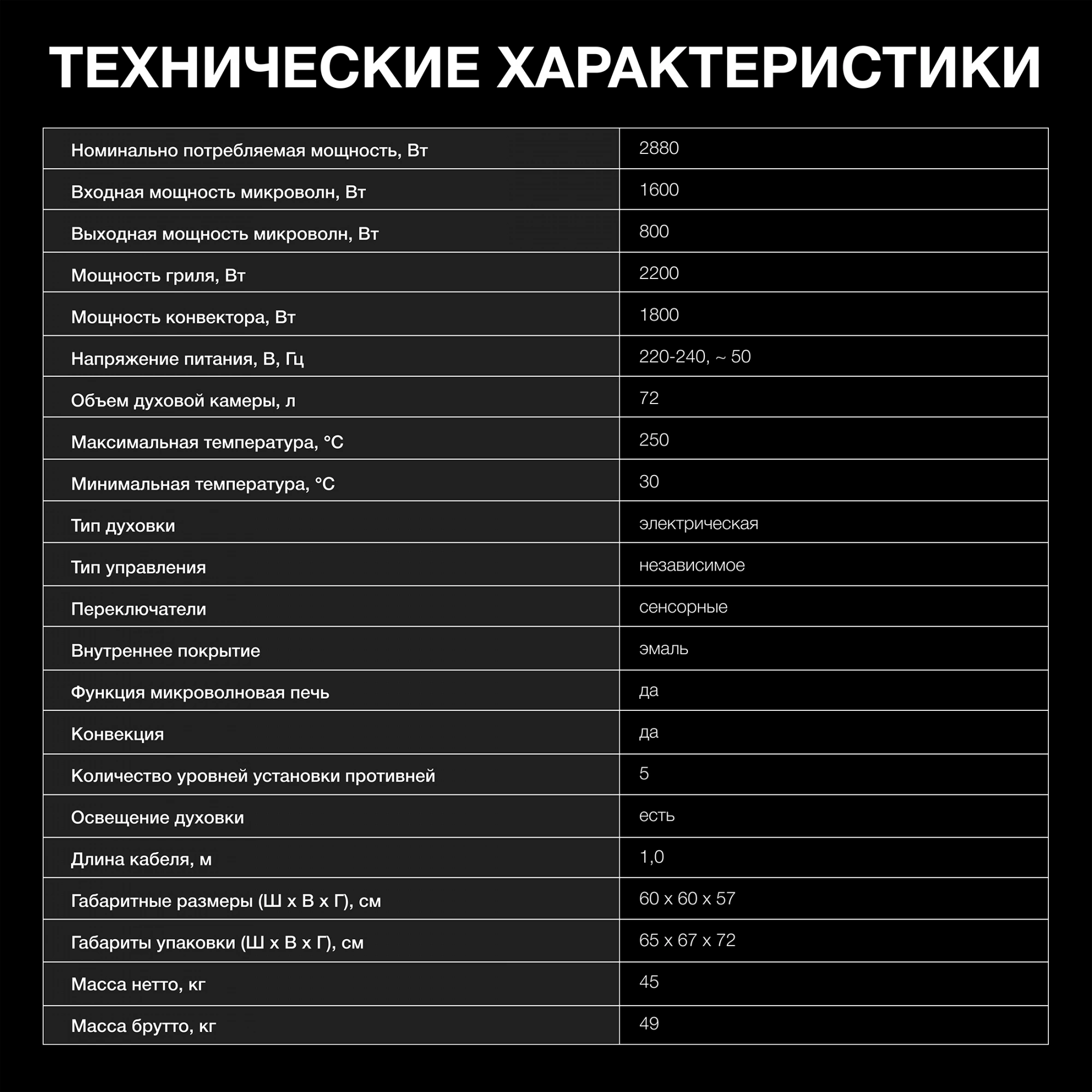 Духовой шкаф Электрический Hyundai HMEO 6780 BG, превью предыдущего фото