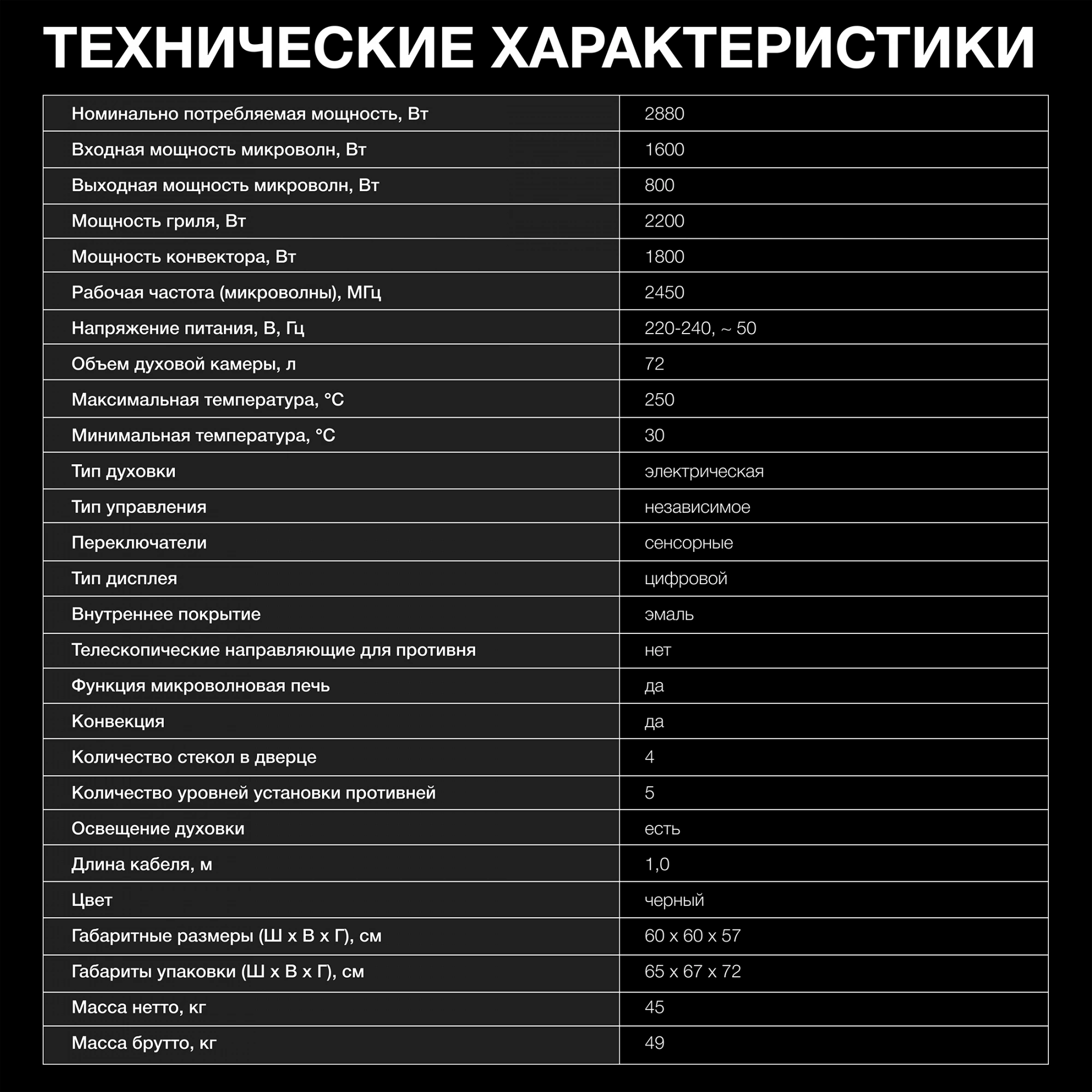 Духовой шкаф Электрический Hyundai HMEO 6780 DX, превью предыдущего фото