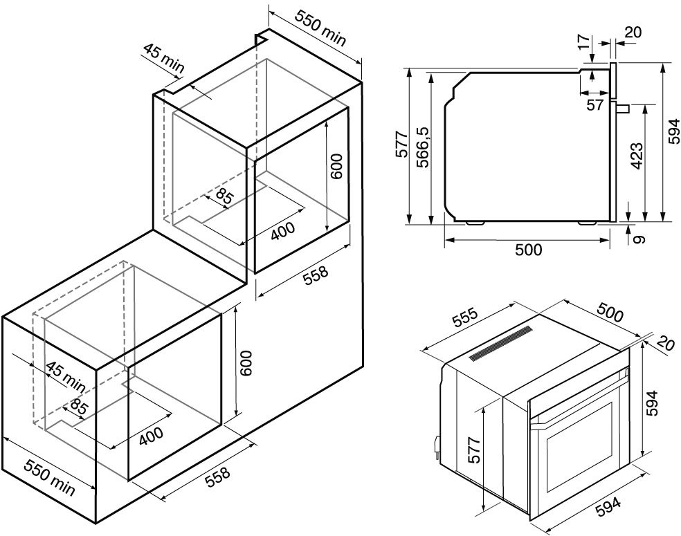 Духовой шкаф Электрический Krona Adriano 60 Bl G2, фото 12