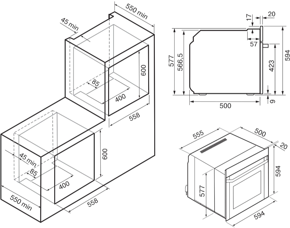 Духовой шкаф Электрический Krona Essenza 60 Bl G2, фото 16