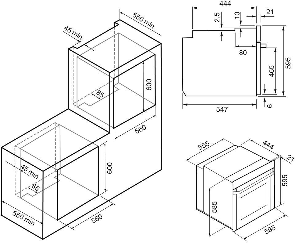 Духовой шкаф Электрический Krona QUENDEL 60 BL/S, фото 16