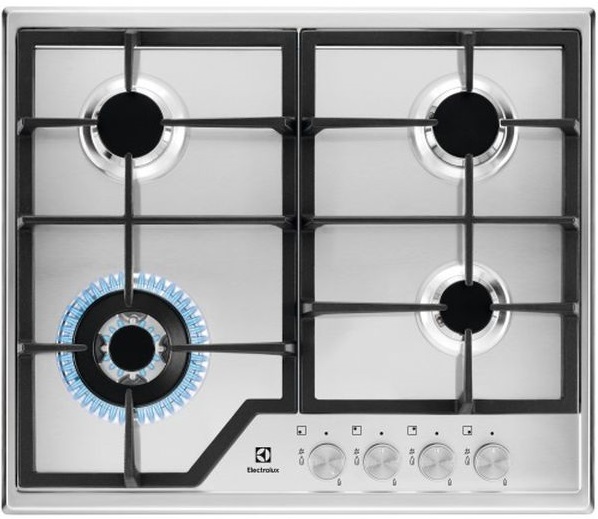 Газовая варочная панель Electrolux GEE 363 MX, серебристый, превью следующего фото