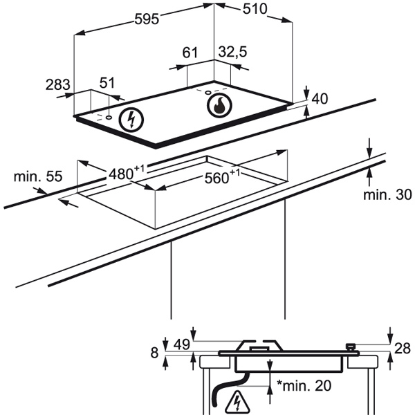 Газовая варочная панель Electrolux GPE263MX, фото 3