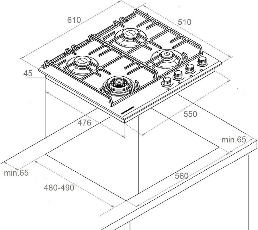 Газовая варочная панель KUPPERSBERG FG 63 W, фото 4