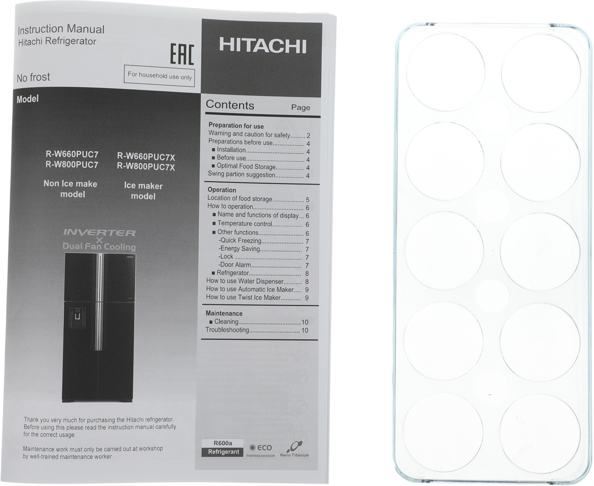 Холодильник Hitachi R-W660PUC7 GBK, превью предыдущего фото