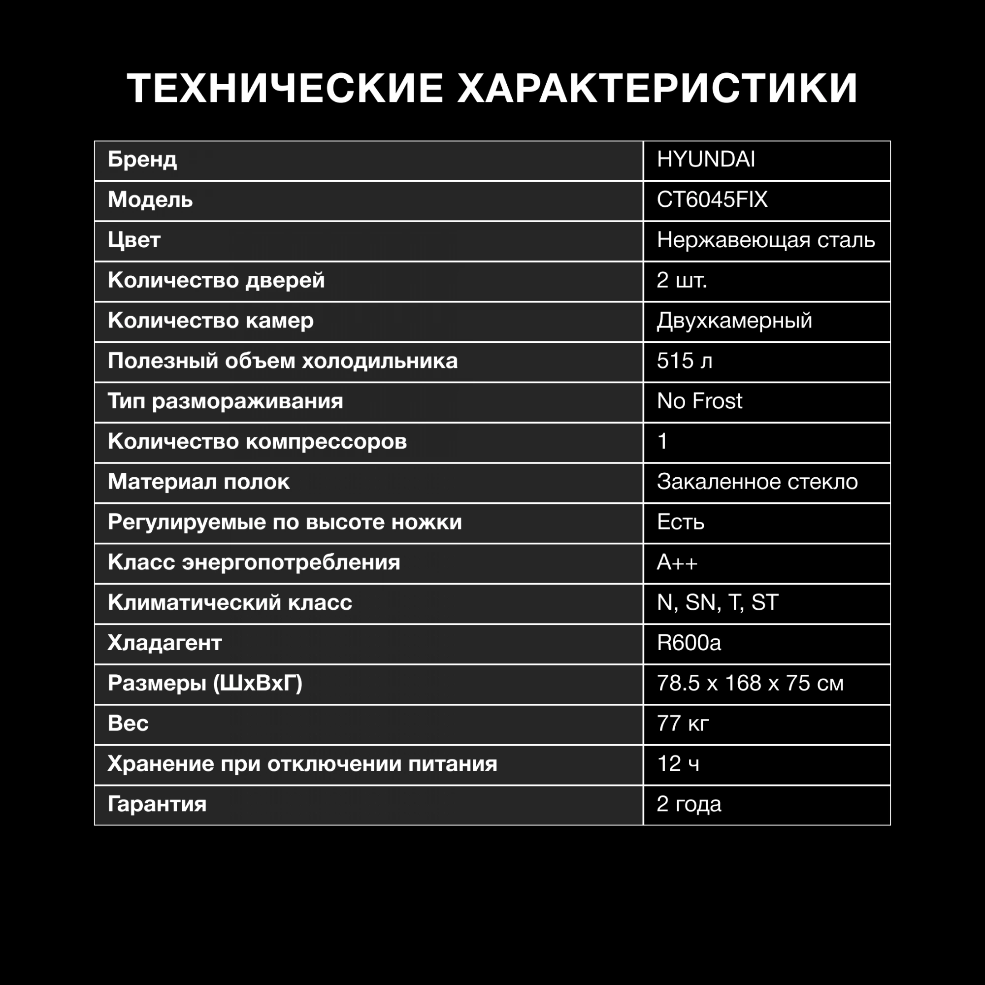 Холодильник Hyundai CT6045FIX, превью предыдущего фото
