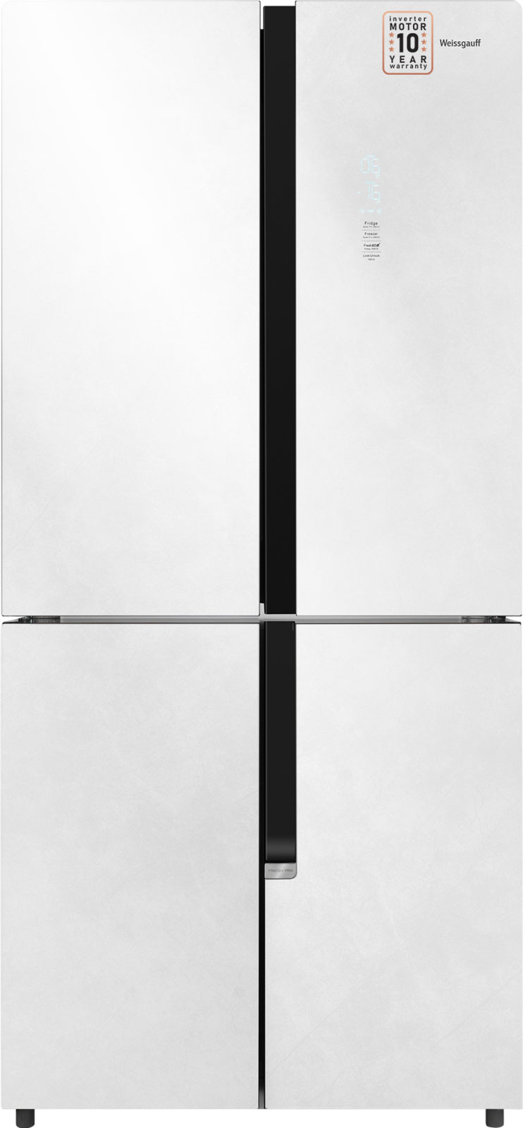 Холодильник Weissgauff WCD 450 White Rock Glass NoFrost Inverter