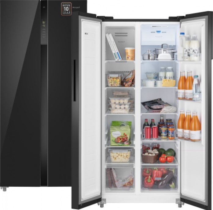 Холодильник Weissgauff WSBS 500 Inverter NoFrost Black Glass, превью следующего фото