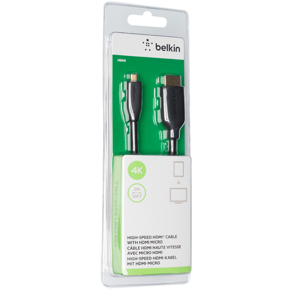 Кабель HDMI цифровой аудио-видео Belkin (F3Y030bf3M-P) 3 м, фото 2