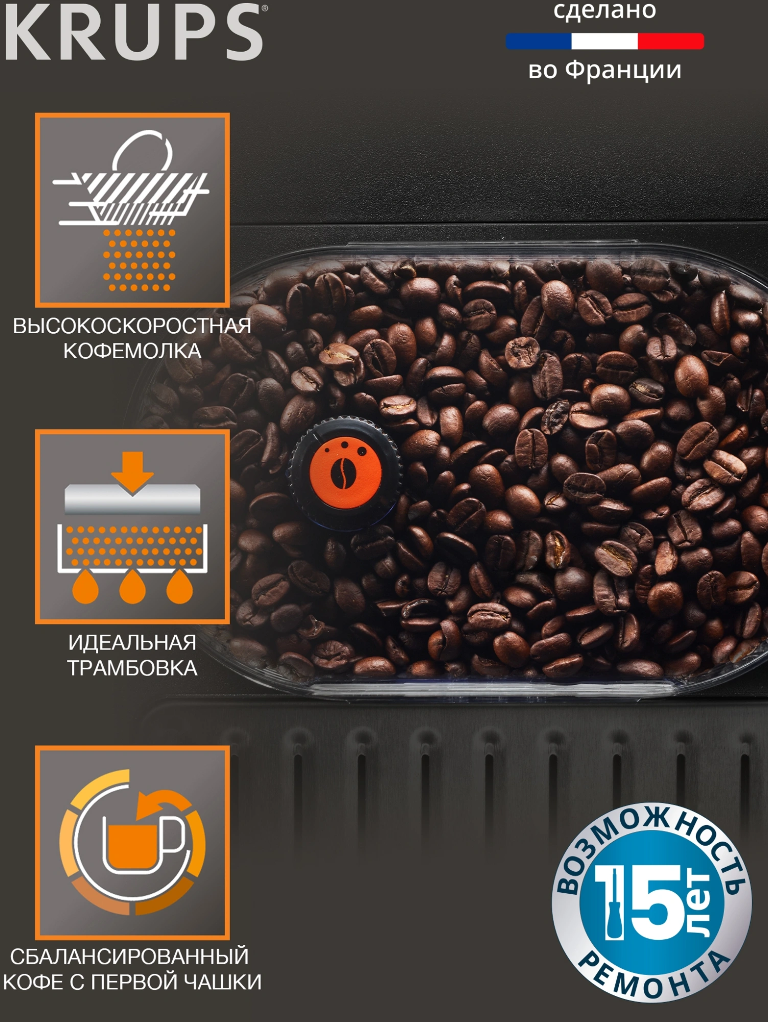 Кофемашина Krups Espresseria EA82F010, превью предыдущего фото