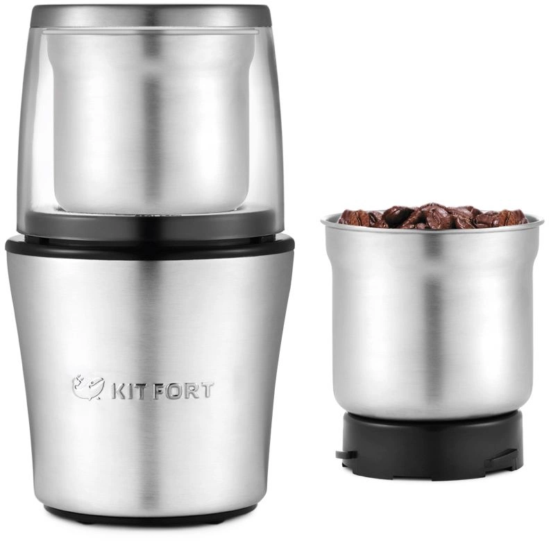 Кофемолка Kitfort КТ-1329 серебристый, фото 7