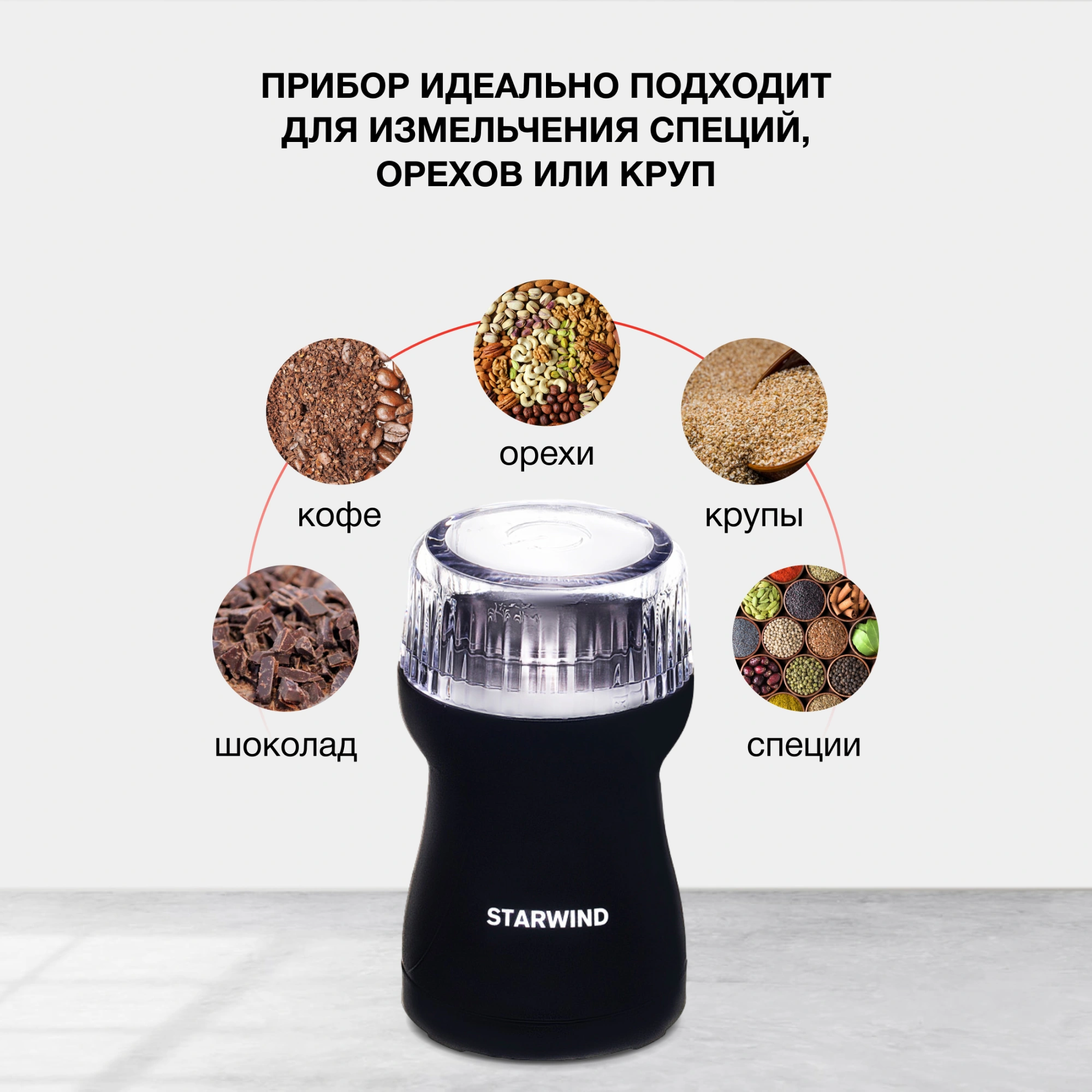 Кофемолка Starwind SGP4421 черный, фото 7