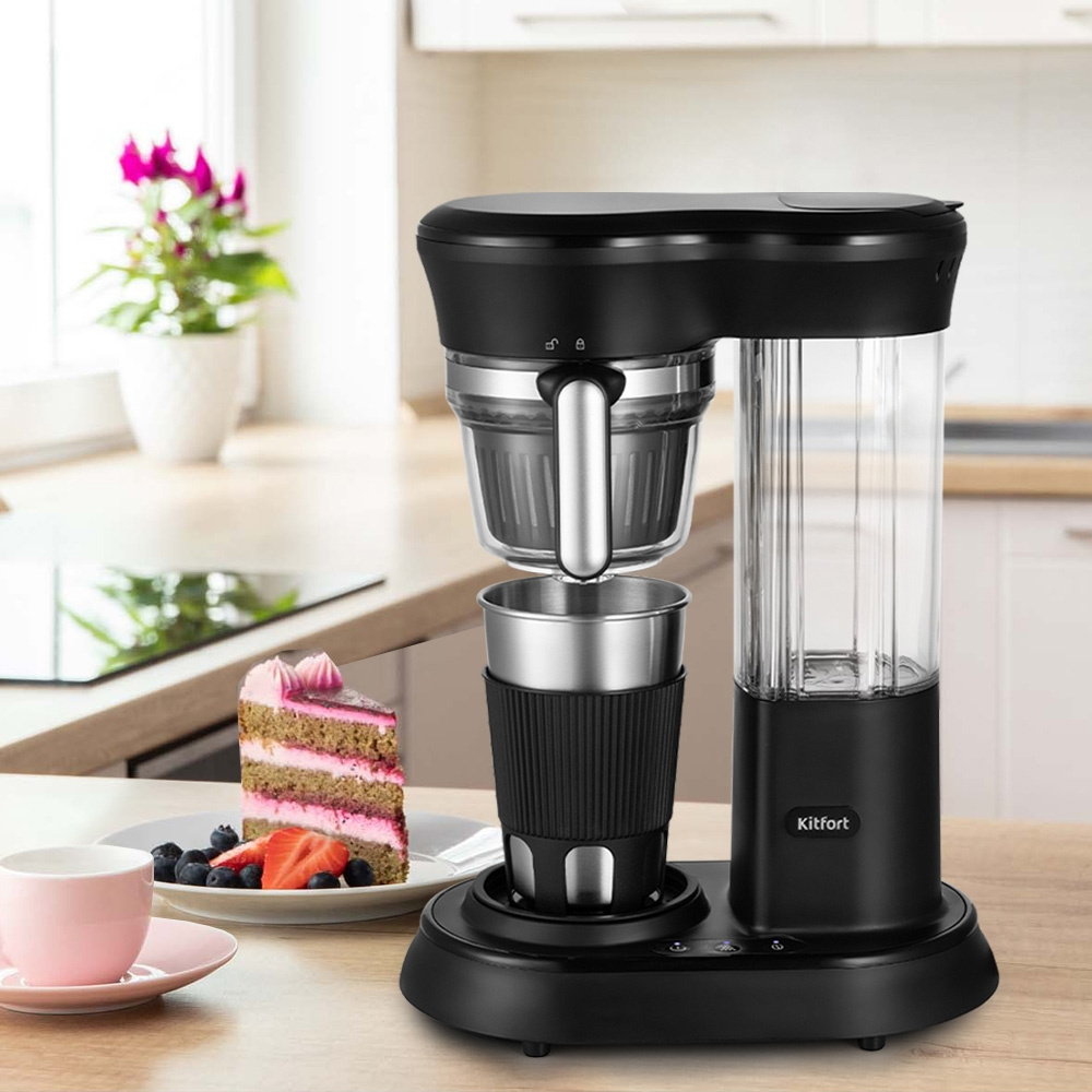 Кофеварка капельная Kitfort КТ-7141 черный/нержавеющая сталь, фото 3