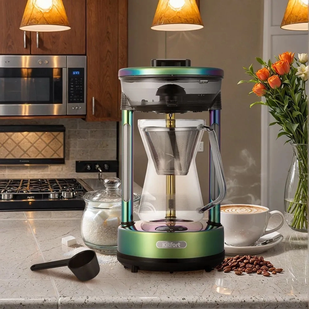 Кофеварка капельная Kitfort КТ-7488 зеленый, фото 3