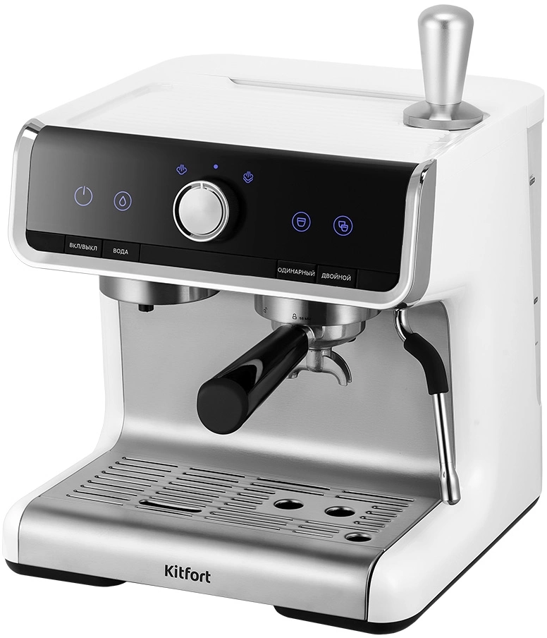 Кофеварка рожковая Kitfort КТ-7170 серебристый/черный, фото 2