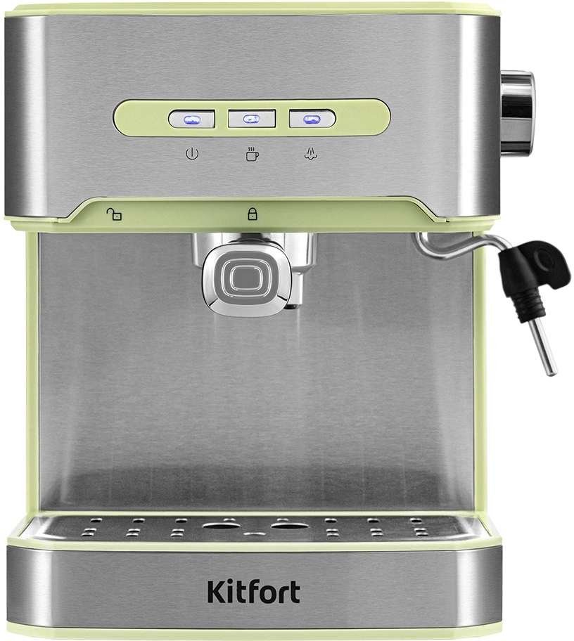 Кофеварка рожковая Kitfort КТ-7442 зеленый/нержавеющая сталь, фото 3