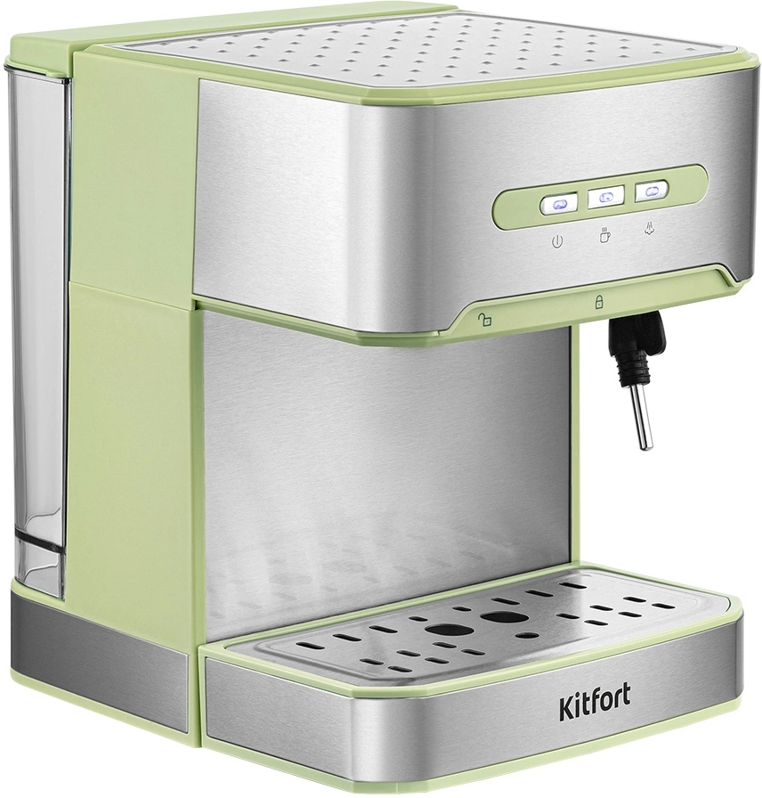 Кофеварка рожковая Kitfort КТ-7442 зеленый/нержавеющая сталь, фото 6