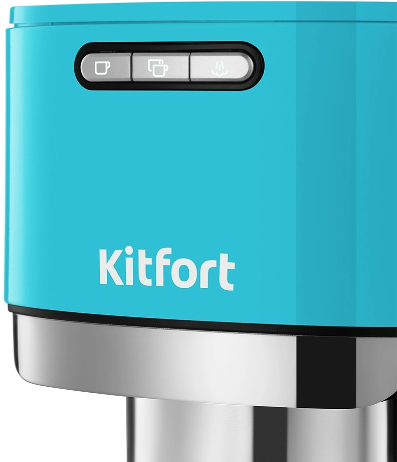 Кофеварка рожковая Kitfort КТ-7461 бирюзовый/черный, фото 4