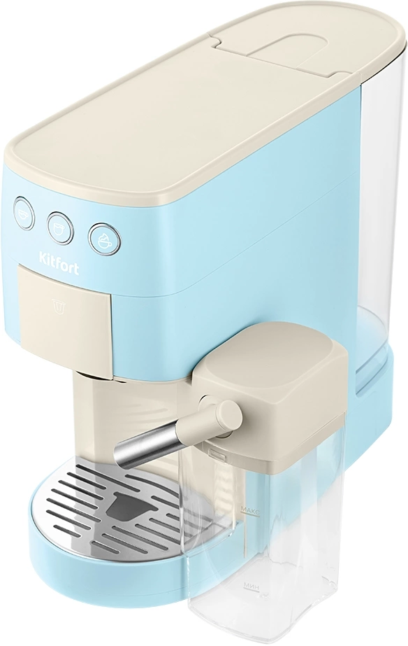 Кофеварка рожковая Kitfort КТ-7466 голубой/белый, фото 2