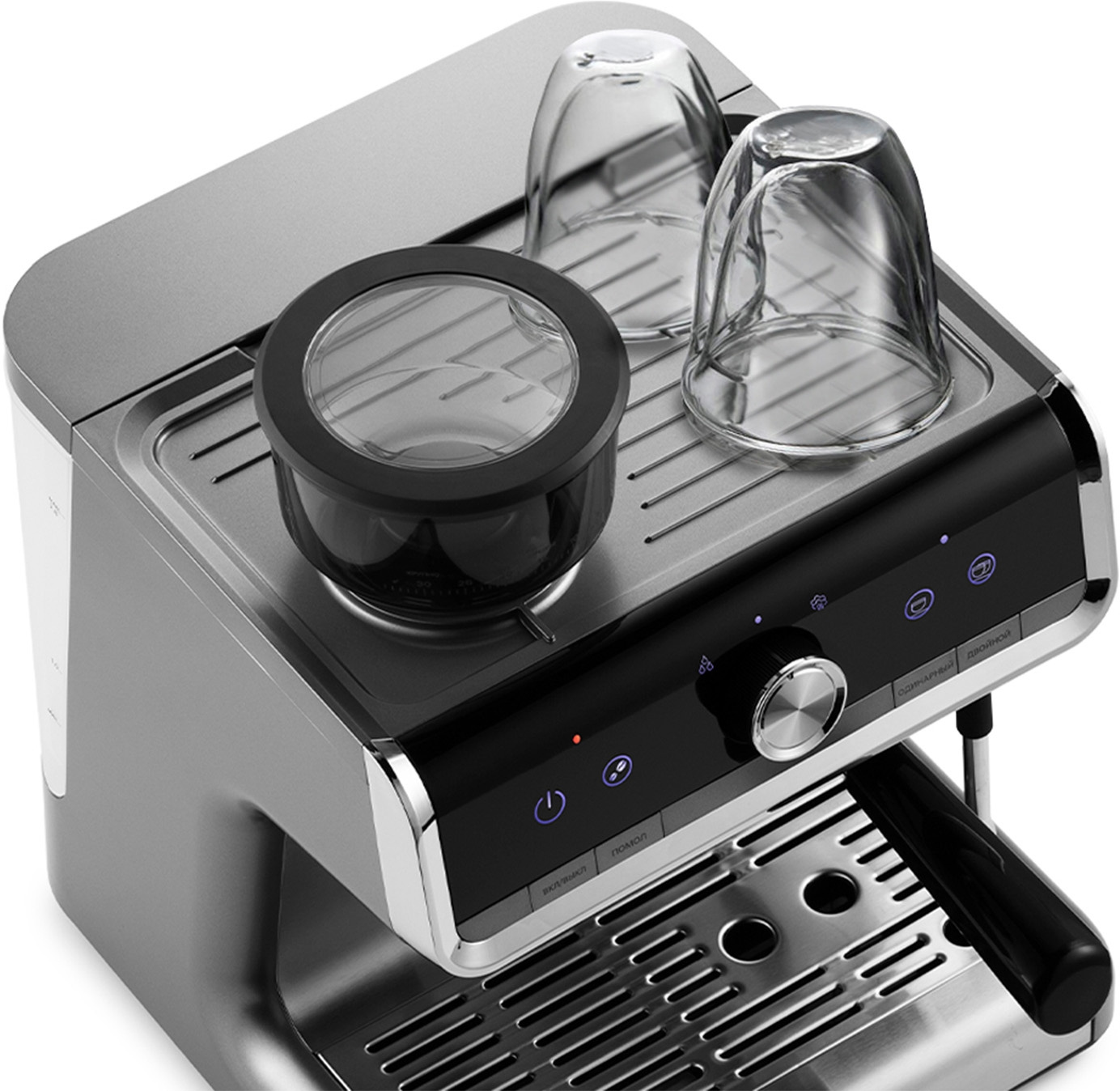 Кофеварка рожковая Kitfort КТ-789 серебристый, фото 8