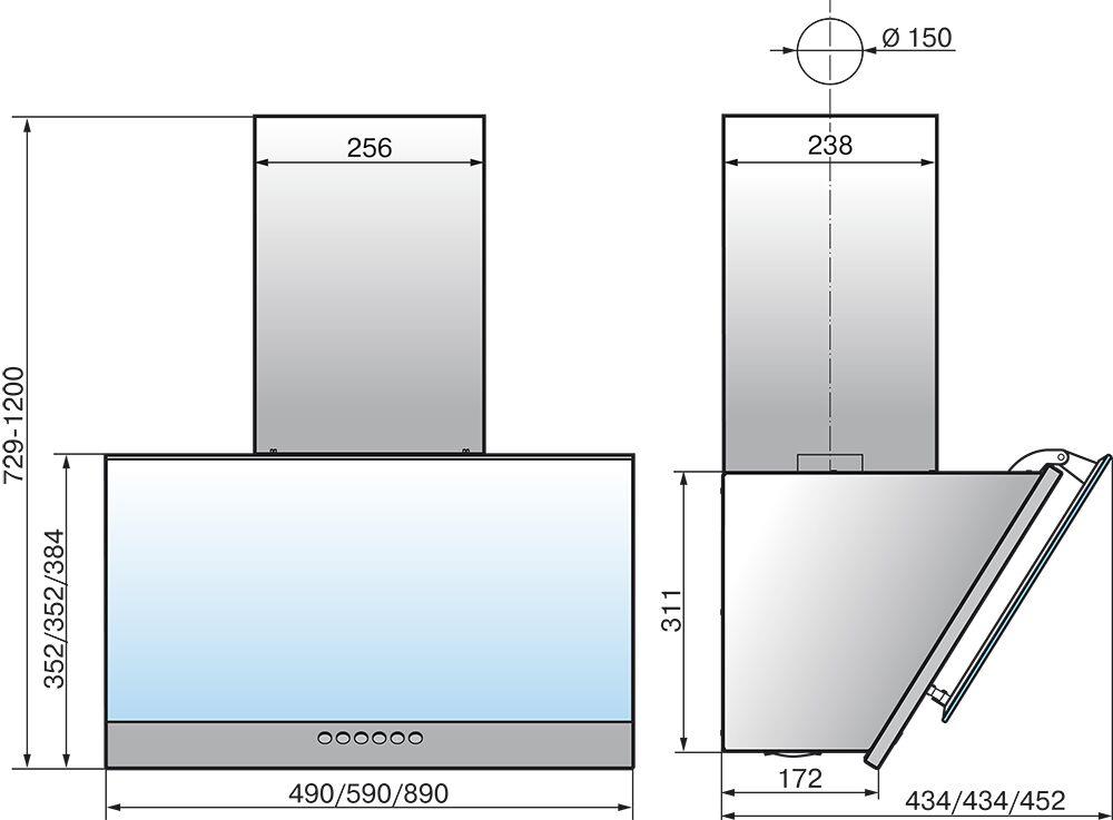 Кухонная вытяжка Elikor Рубин S4 50П-700-Э4Д 1М антрацит/черный, фото 5