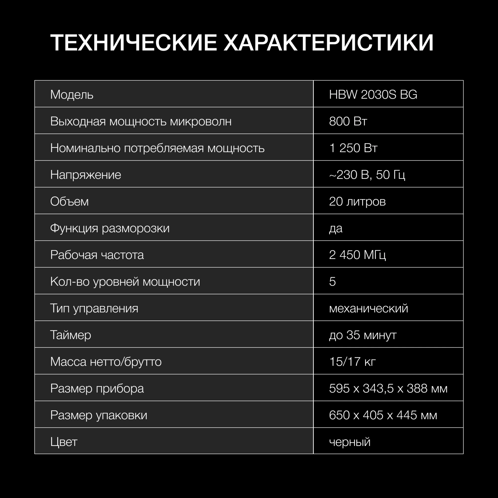 Микроволновая печь Hyundai HBW 2030S BG, превью предыдущего фото