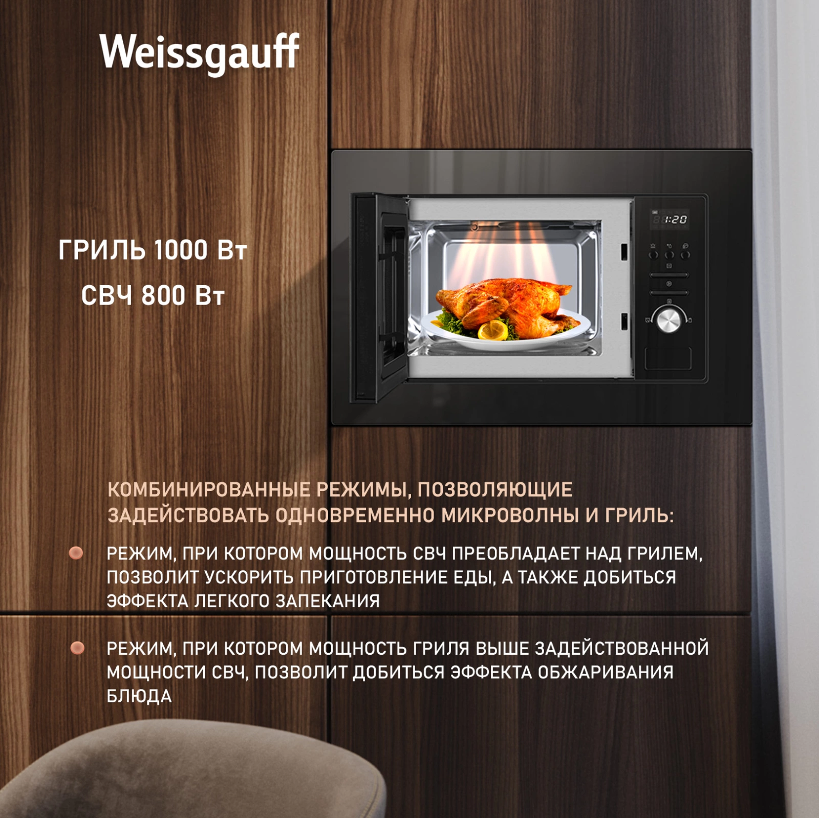 Микроволновая печь Weissgauff BMWO-206, фото 13