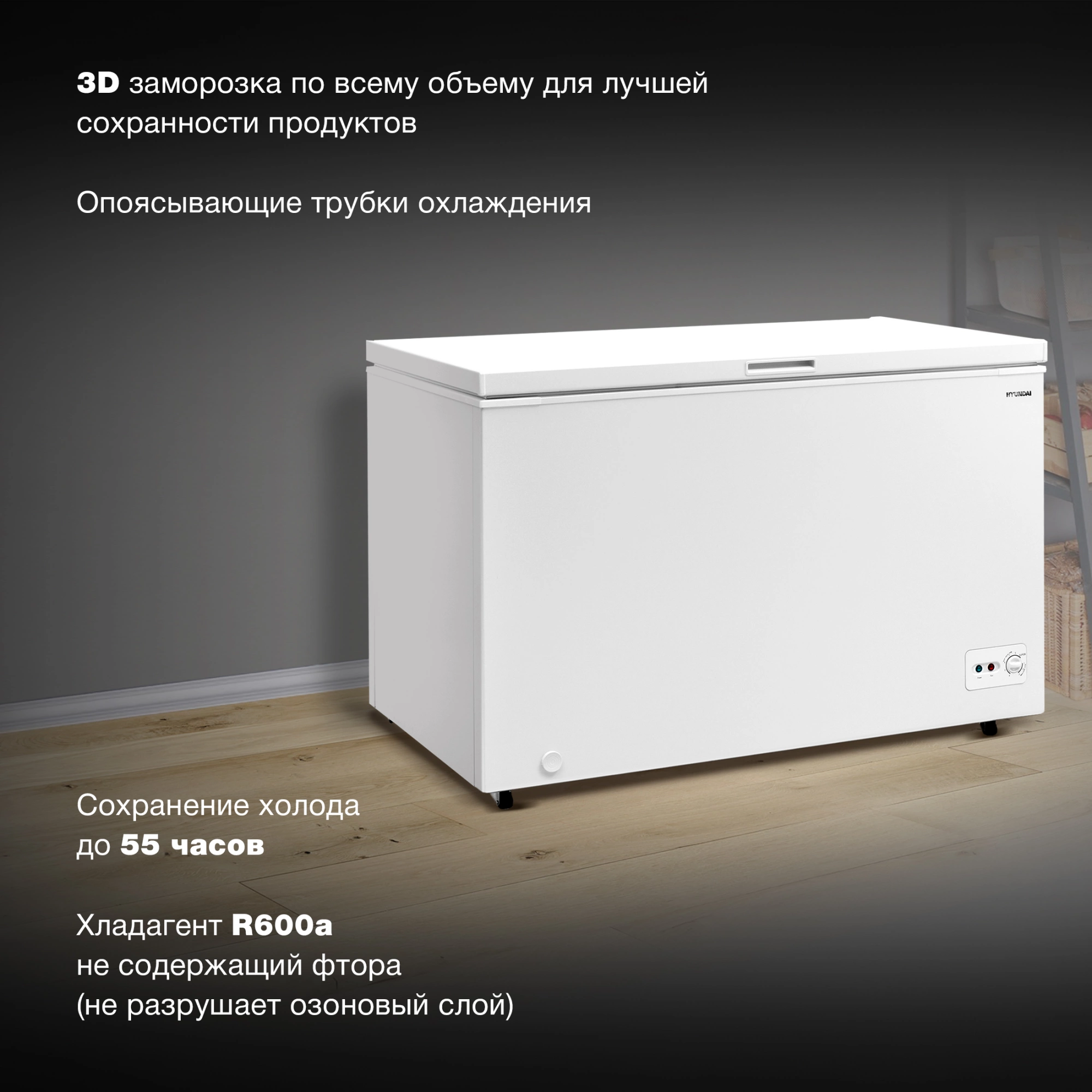 Морозильный ларь Hyundai CH4091WT, фото 11