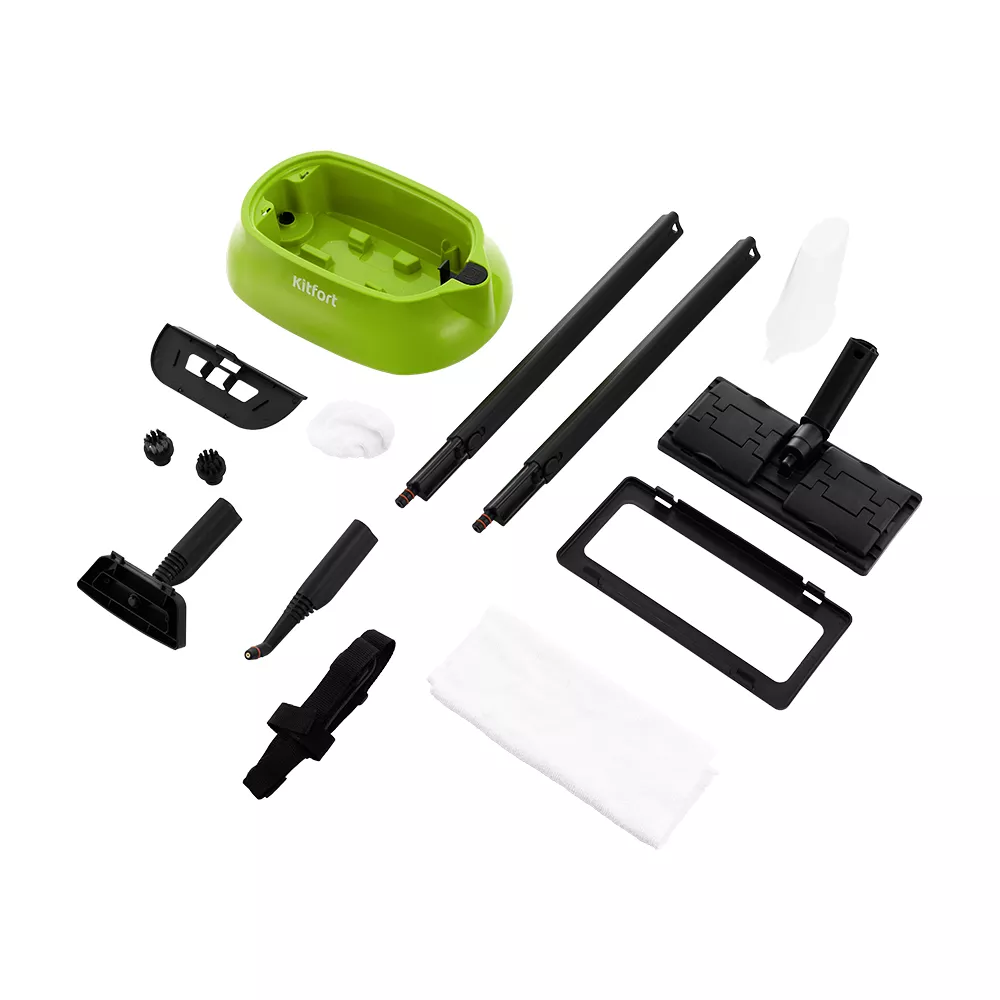 Пароочиститель напольный Kitfort КТ-9102-2 1500Вт черный/салатовый, фото 4