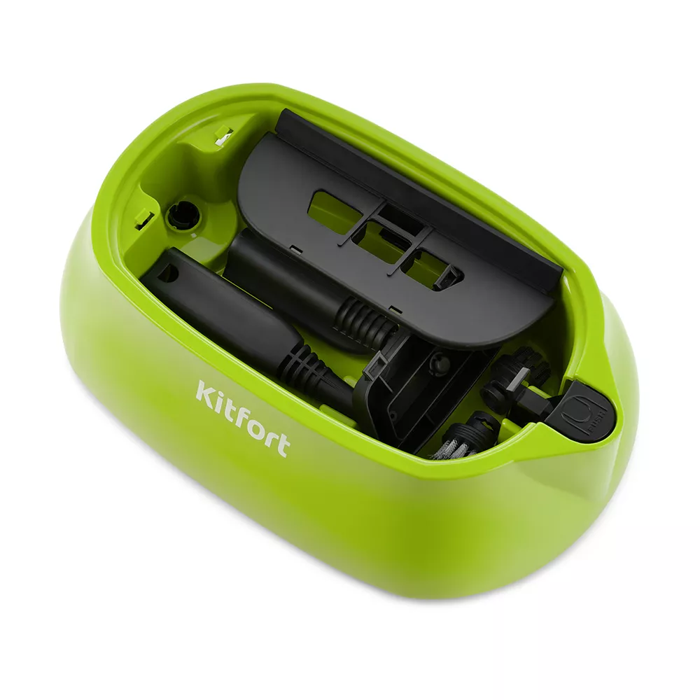 Пароочиститель напольный Kitfort КТ-9102-2 1500Вт черный/салатовый, фото 7