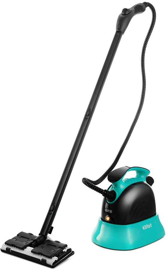 Пароочиститель напольный Kitfort КТ-9102-3 1500Вт черный/бирюзовый, фото 2