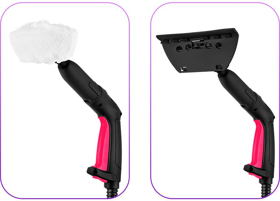 Пароочиститель напольный Kitfort КТ-9137-1 1800Вт черный/малиновый, фото 7