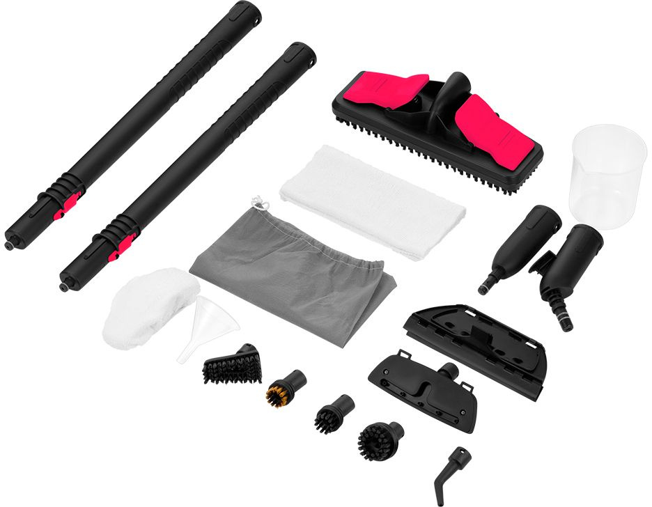 Пароочиститель напольный Kitfort КТ-9137-1 1800Вт черный/малиновый, фото 9