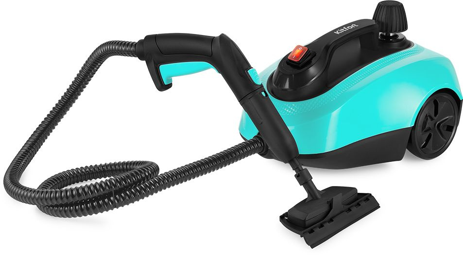Пароочиститель напольный Kitfort КТ-9137-2 1800Вт черный/бирюзовый, фото 2
